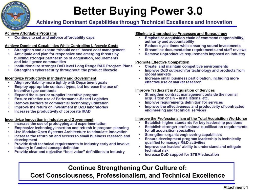 Three thoughts on Better Buying Power 3.0 (9Apr15)